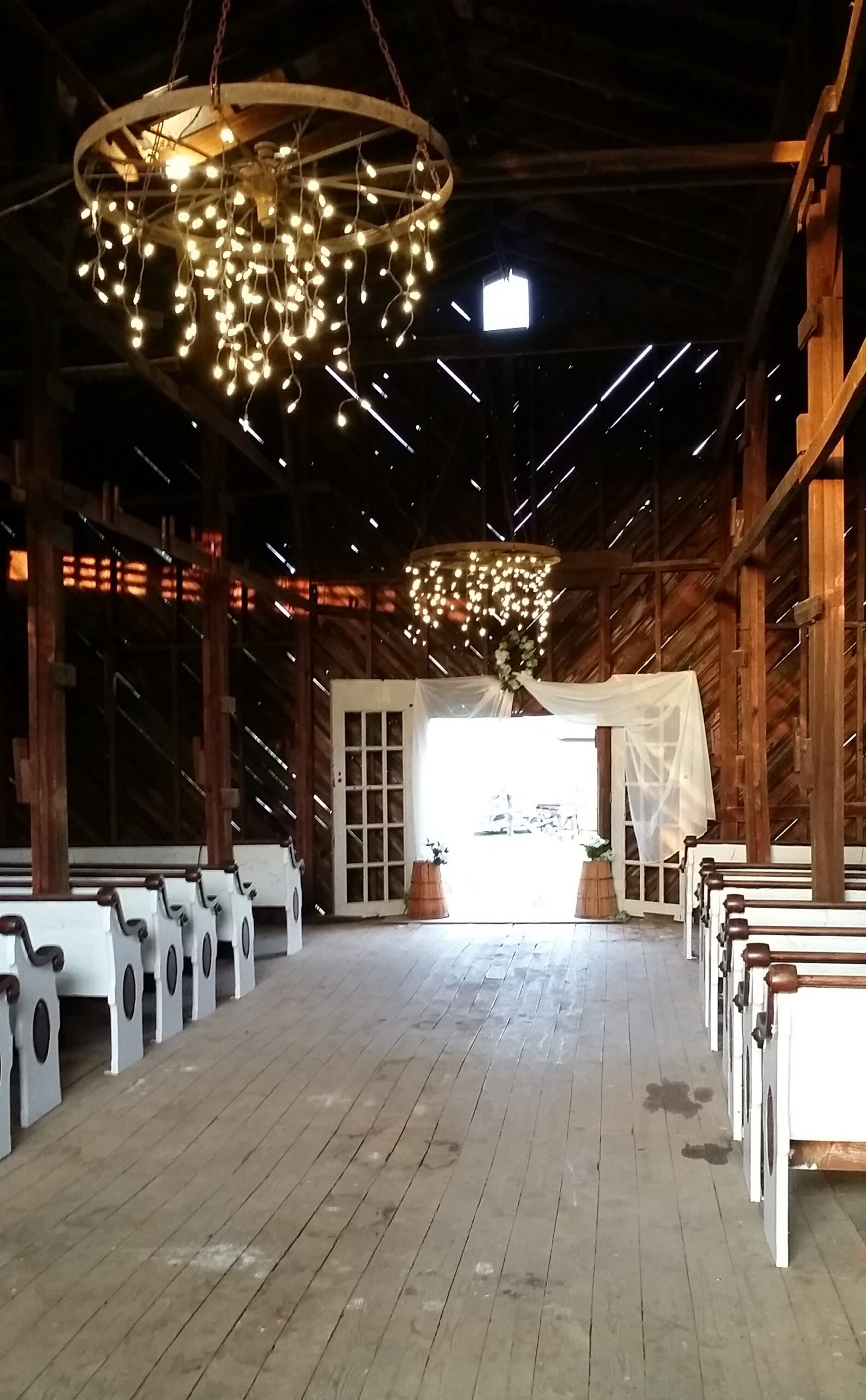 light leaks into an antique barn